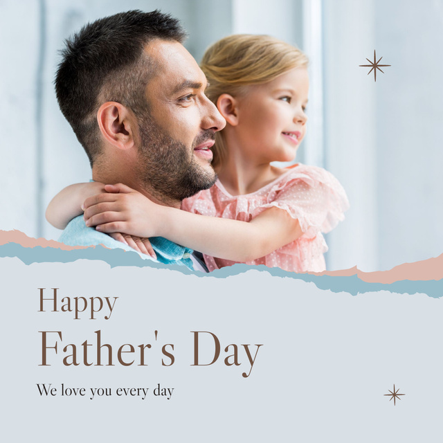 Warmest Father's Day Greetings from Daughter Instagram Design Template
