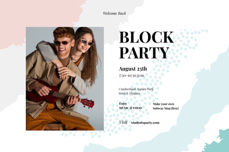 Block Party is Organized Poster 24x36in Horizontal Design Template