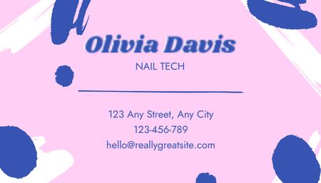 Beauty Salon Ad with Nail Polish Bottle Illustration Business Card US Design Template
