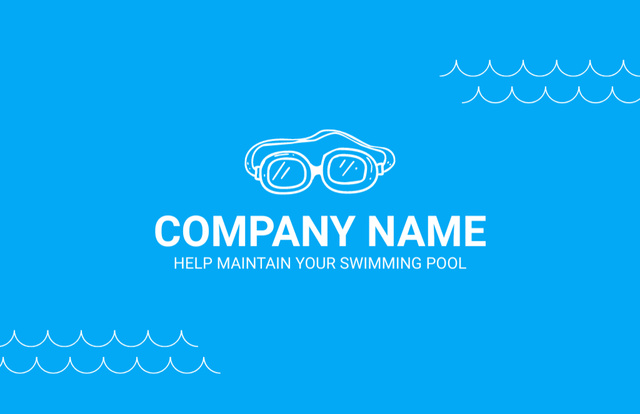 Sport Swimming Pools Construction Company Business Card 85x55mm Design Template