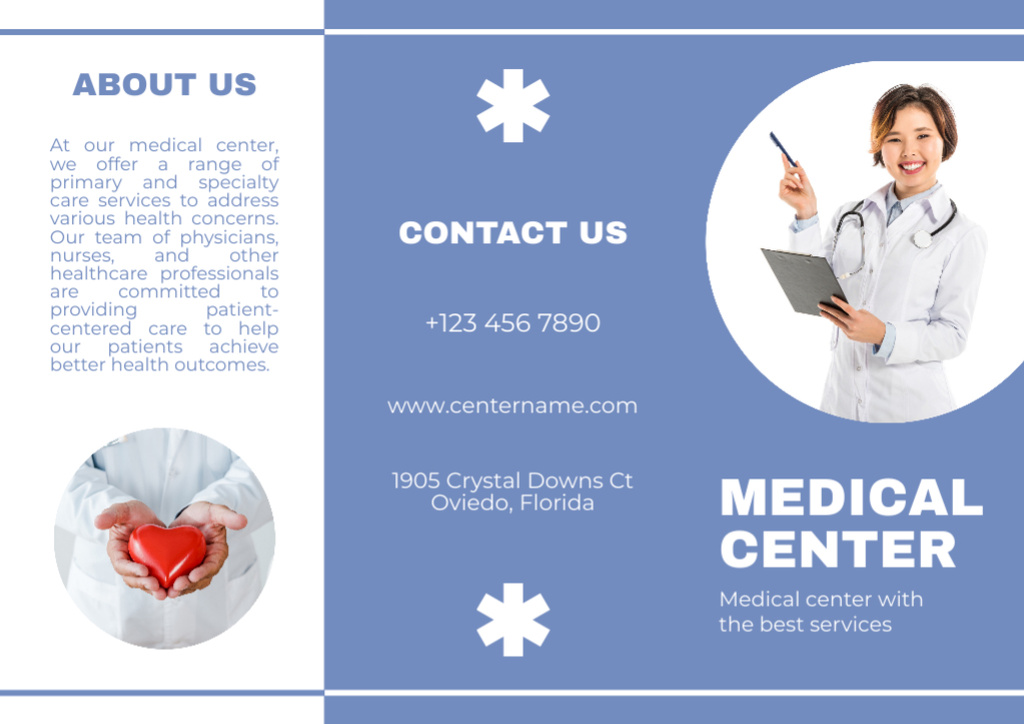Best Medical Center Service Offer Brochure Modelo de Design