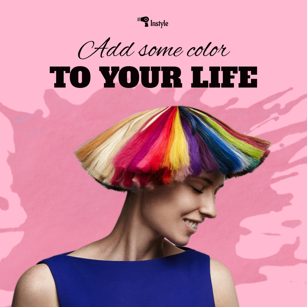 Fancy Hair Coloring Services Instagram Tasarım Şablonu
