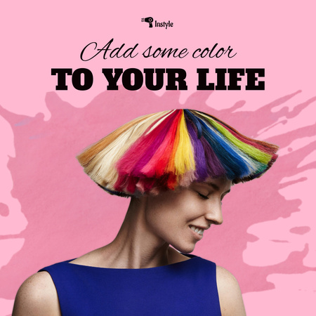 Fancy Hair Coloring Services Instagram Design Template