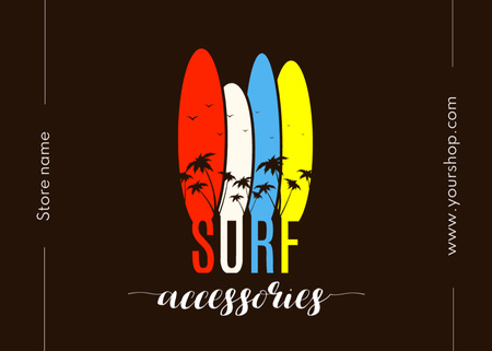 Surf Accessories Offer With Surfboards Postcard 5x7in Tasarım Şablonu