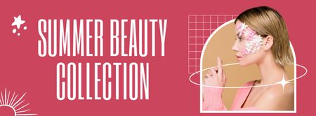 καλοκαίρι συλλογή ομορφιάς ροζ Facebook cover Πρότυπο σχεδίασης