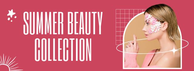Ontwerpsjabloon van Facebook cover van Summer Beauty Collection Pink