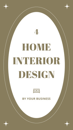 Plantilla de diseño de Inicio Diseño de interiores Verde Simple Mobile Presentation 