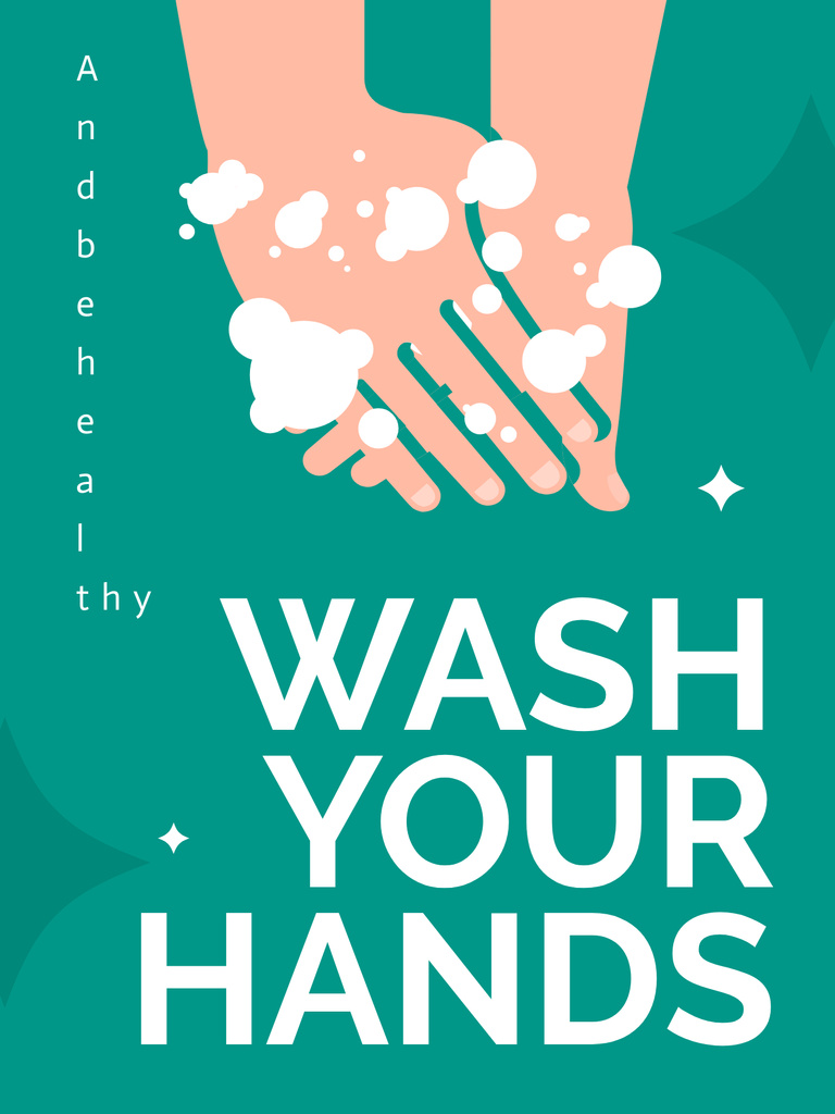 Motivation of Hands Washing Poster US tervezősablon
