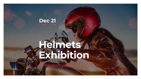Helmets Exhibition Event Announcement FB event cover Modelo de Design