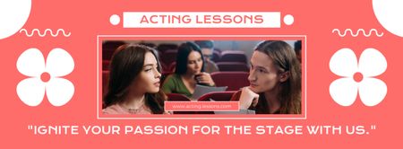 Platilla de diseño Actors Rehearsing Roles at Lesson Facebook cover