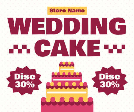 Plantilla de diseño de Oferta de descuento en deliciosos pasteles de boda apetitosos Facebook 