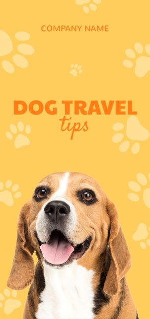 Plantilla de diseño de Dog Travel Tips with Cute Beagle Flyer DIN Large 