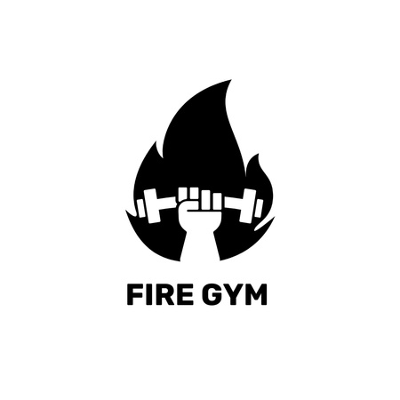 Fire Gym  logo design Logo Design Template