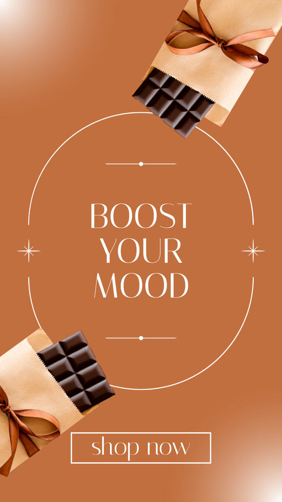 Delicious Chocolate Wrapped by Festive Package Instagram Story Šablona návrhu