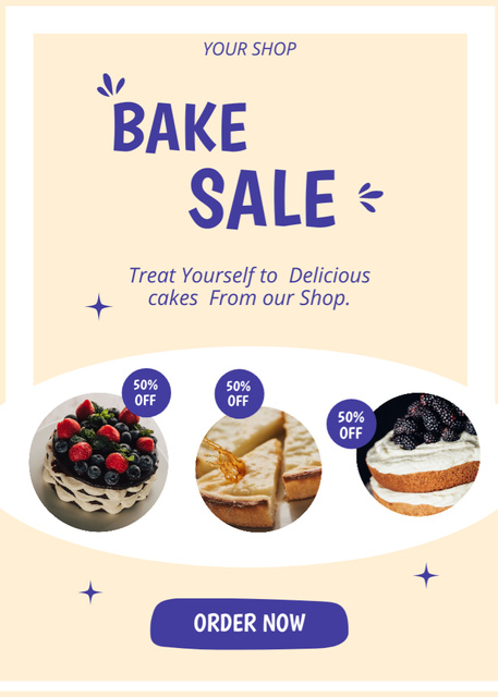 Template di design Tasty Baked Desserts Sale Flayer