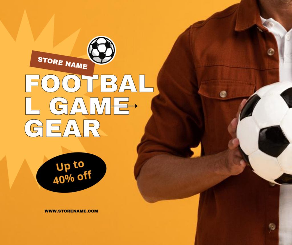 Plantilla de diseño de Football Game Gear Sale Offer Facebook 