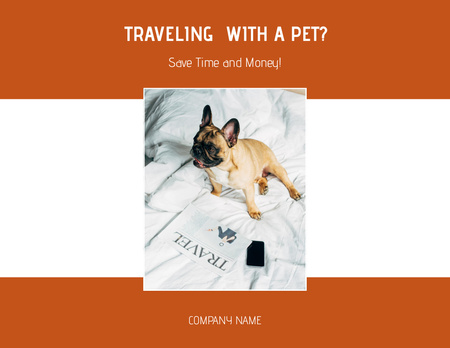 Ontwerpsjabloon van Flyer 8.5x11in Horizontal van Cute Funny French Bulldog laying on Bed