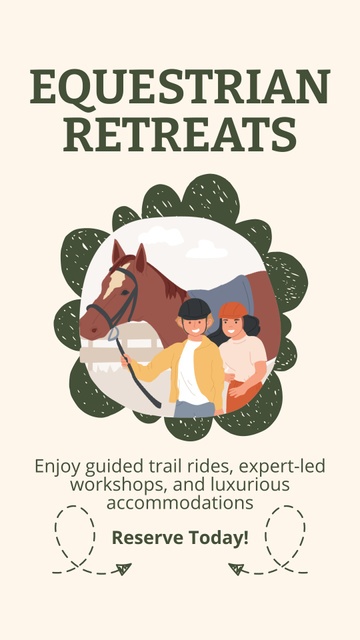Luxury Retreat Offer with Horses Instagram Video Story – шаблон для дизайну