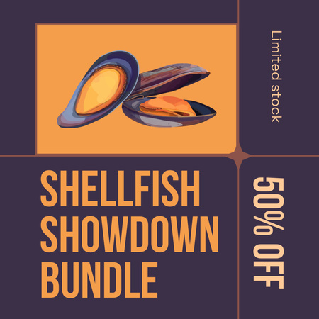 Offer of Discount on Shellfish Instagram Design Template