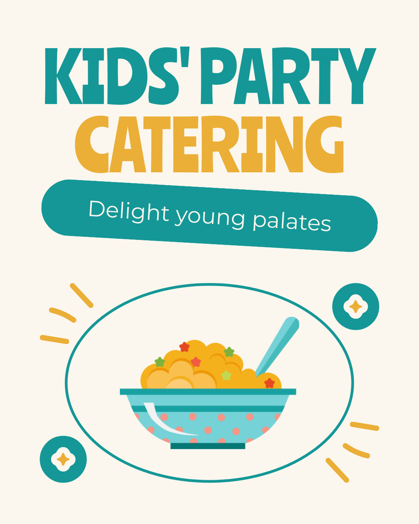 Szablon projektu Organization of Children's Parties with Catering Instagram Post Vertical