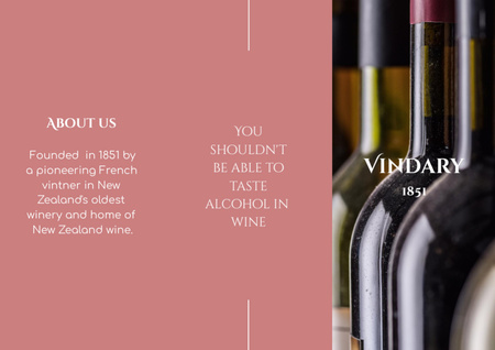 Wine Tasting Ad with Bottles Brochure Din Large Z-fold – шаблон для дизайна