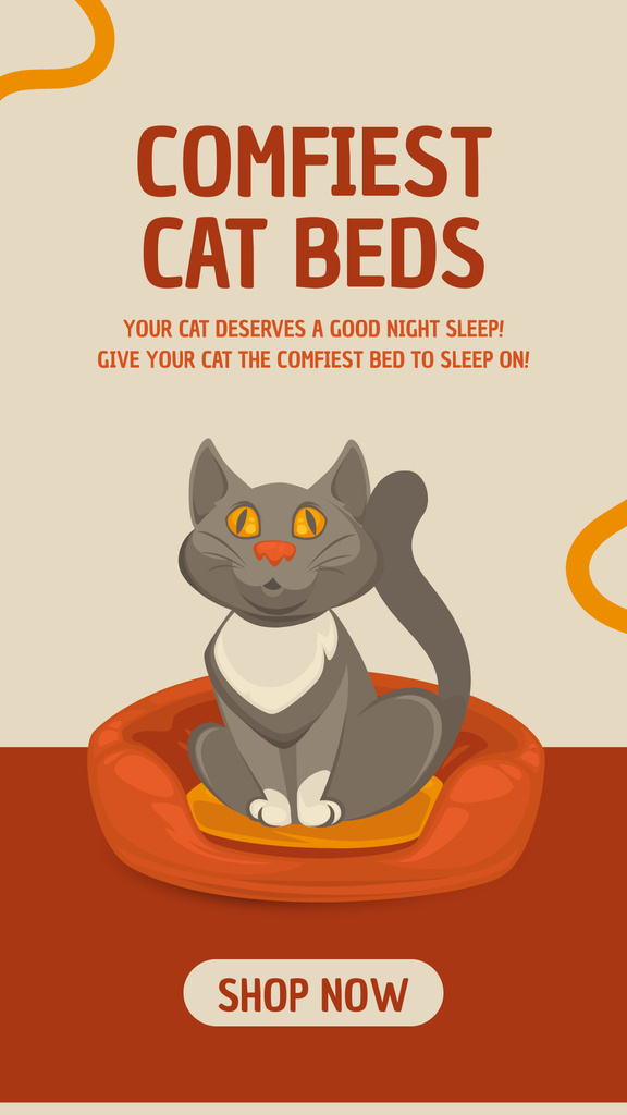Comfiest Cat Beds Offer In Shop Instagram Story Design Template