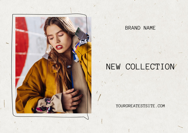 Plantilla de diseño de New Collection of Women's Clothes with Young Model Poster B2 Horizontal 