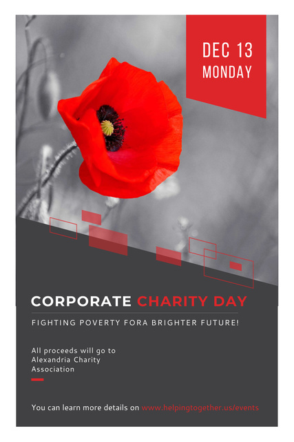 Heartwarming Corporate Charity Day With Poppy Pinterestデザインテンプレート