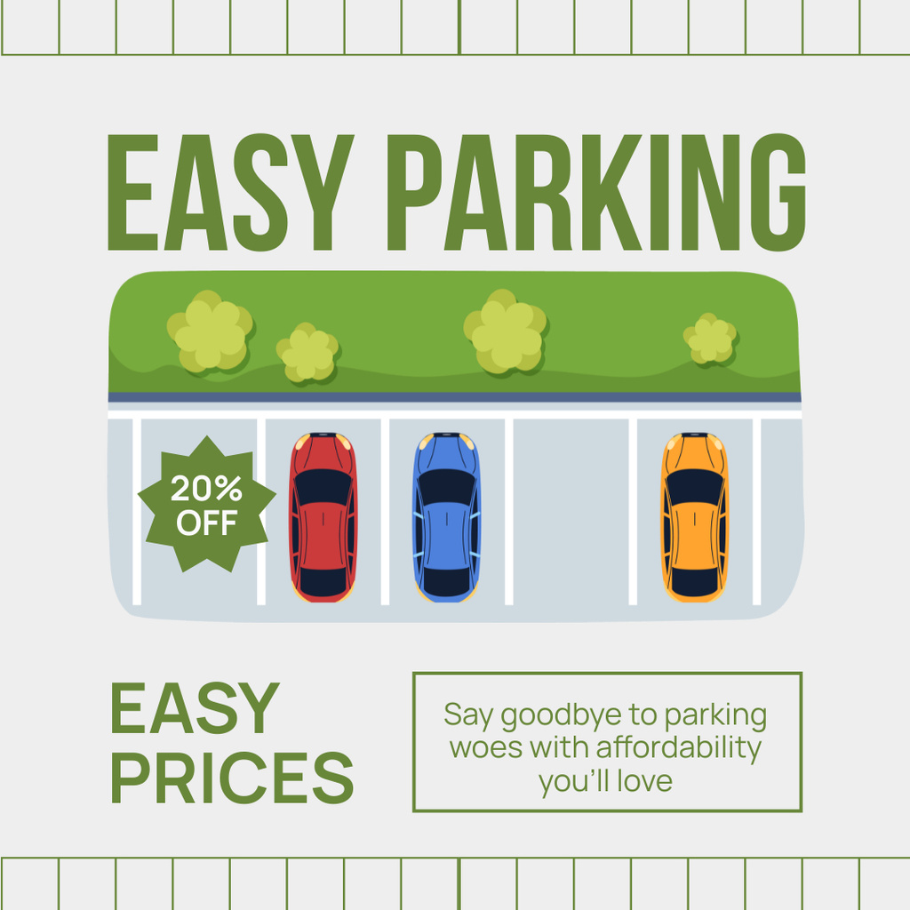 Designvorlage Reduced Price for Convenient Parking für Instagram