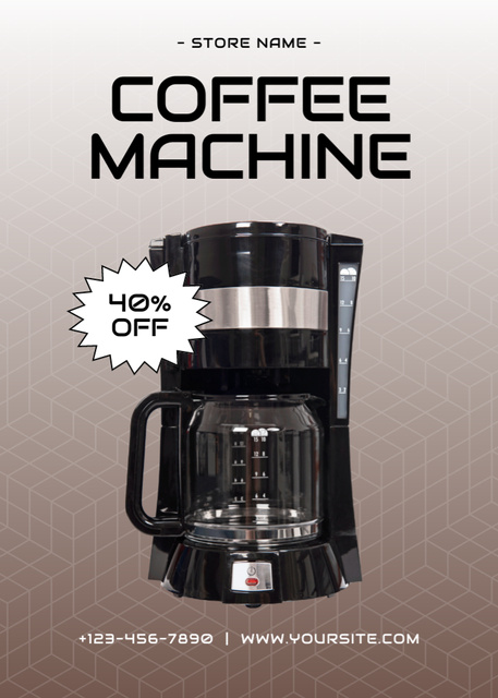 Promotion of Household Appliances with Coffee Maker Flayer Design Template