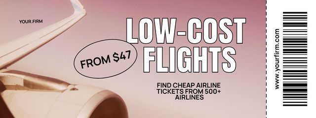 Low-Cost Flights Ad Coupon – шаблон для дизайну