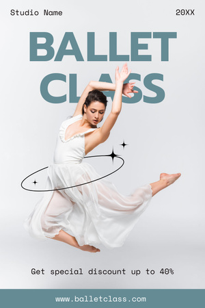 Szablon projektu Zajęcia baletowe ze specjalną zniżką Pinterest