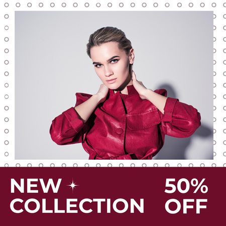 Fashion Sale of New Collection with Stylish Woman Instagram Design Template