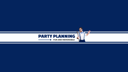 Plantilla de diseño de Servicios de planificación de fiestas con hombre sujetando el micrófono Youtube 