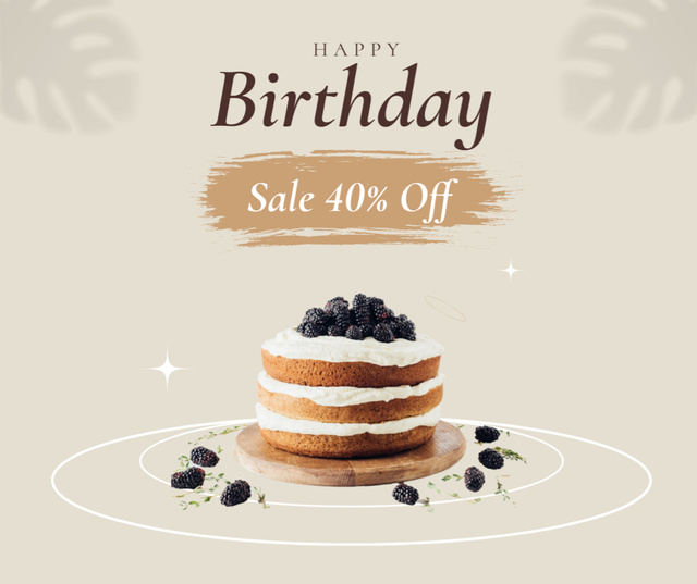 Birthday Cakes Discount Offer Facebook Design Template