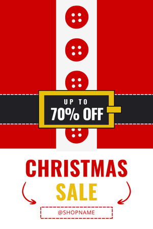 Christmas discount with Santa Costume Pinterest Tasarım Şablonu