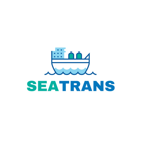 Template di design Emblema della compagnia di trasporto marittimo Logo