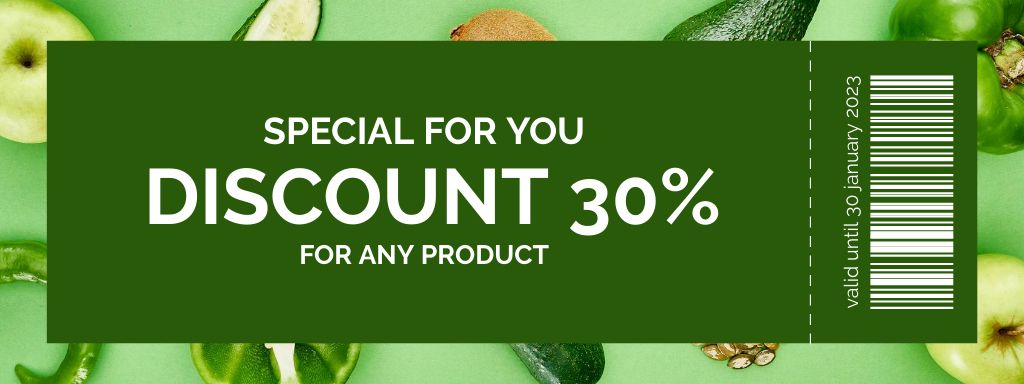 Special Discount For Every Item In Groceries Coupon Design Template