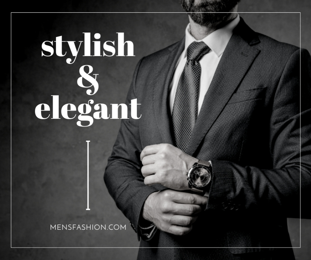 Stylish Watch And Suit Sale Offer Facebook Modelo de Design