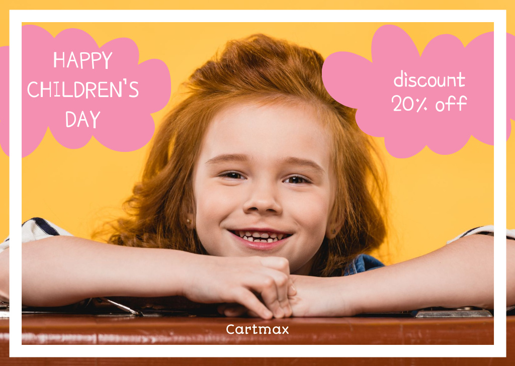 Plantilla de diseño de Happy Children's Day discount Card 