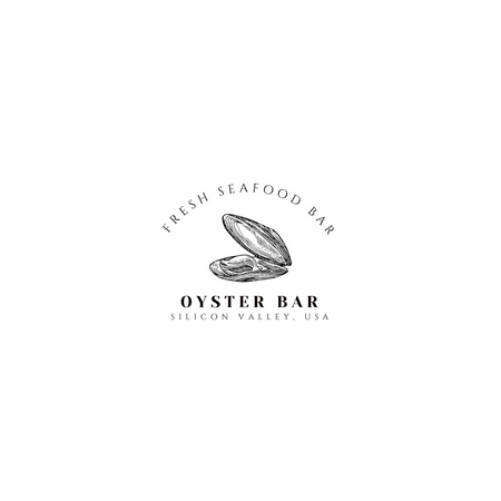Oyster Bar Emblem Logo Design Template