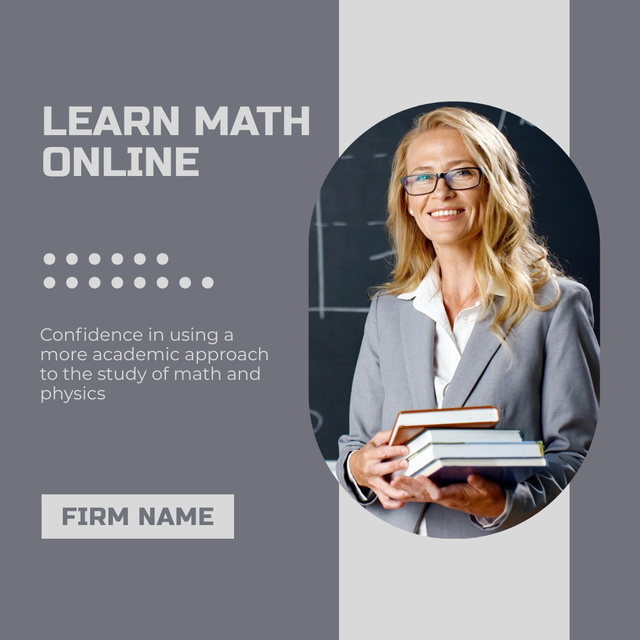 Ontwerpsjabloon van Instagram van Introductory Math Courses Offer With Books