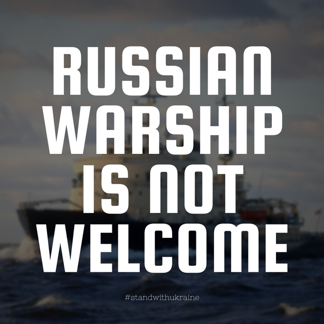 Ontwerpsjabloon van Instagram van Russian Warship is Not Welcome
