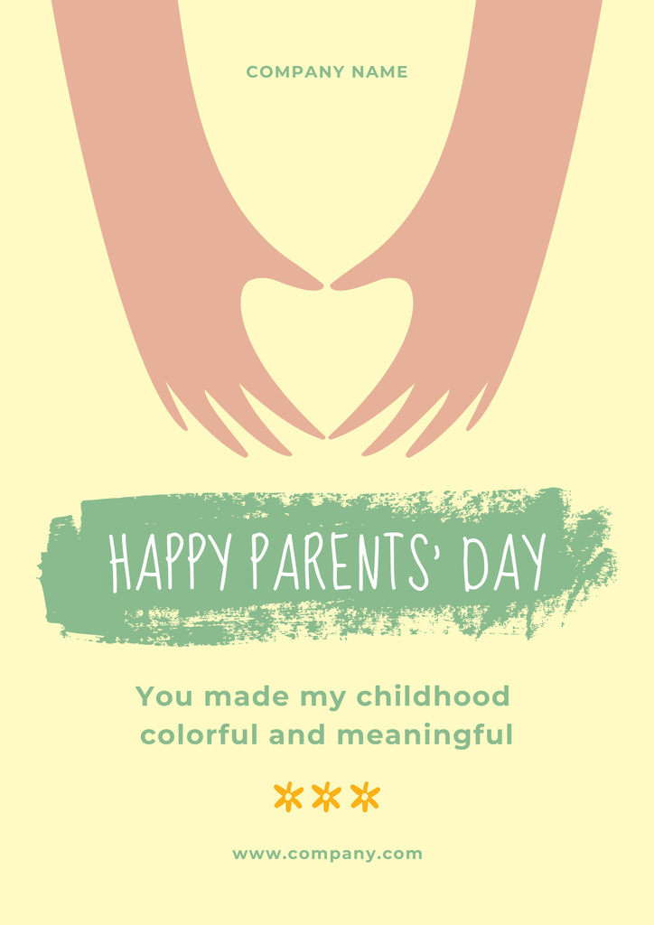 Parents' Day Greeting with Heart Poster tervezősablon