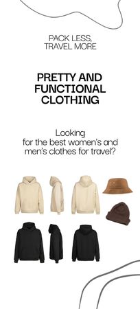 Travel Clothing Sale Offer with Various Sweaters Flyer 3.75x8.25in Design Template