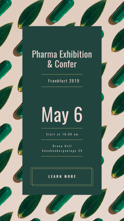 Green pills and leaves Instagram Story Design Template