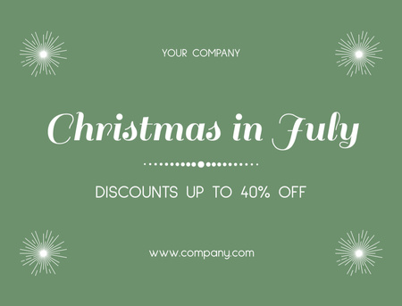Christmas in July Discount Sale Announcement Postcard 4.2x5.5in – шаблон для дизайну