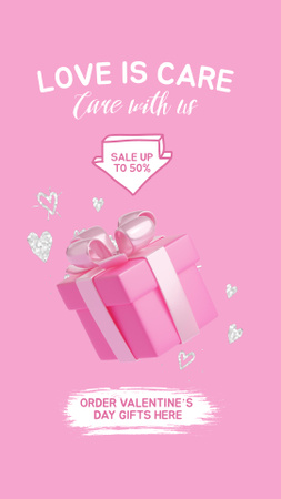 Valentine`s Day Presents with Love and Care Instagram Video Story Design Template
