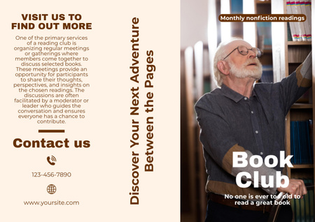 Yaş Dostu Kitap Kulübü Brochure Tasarım Şablonu