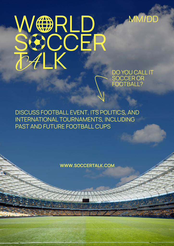 Soccer Talk Announcement Poster Modelo de Design